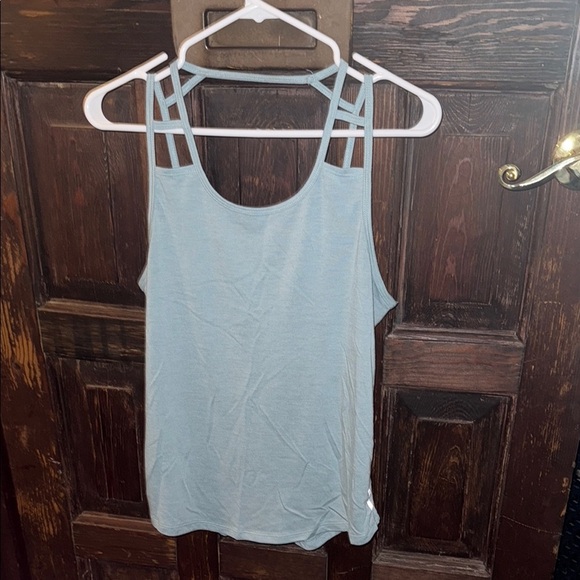 Bundle of 3 Women's Black and Light Blue Athletic Tank Tops - Picture 3 of 6